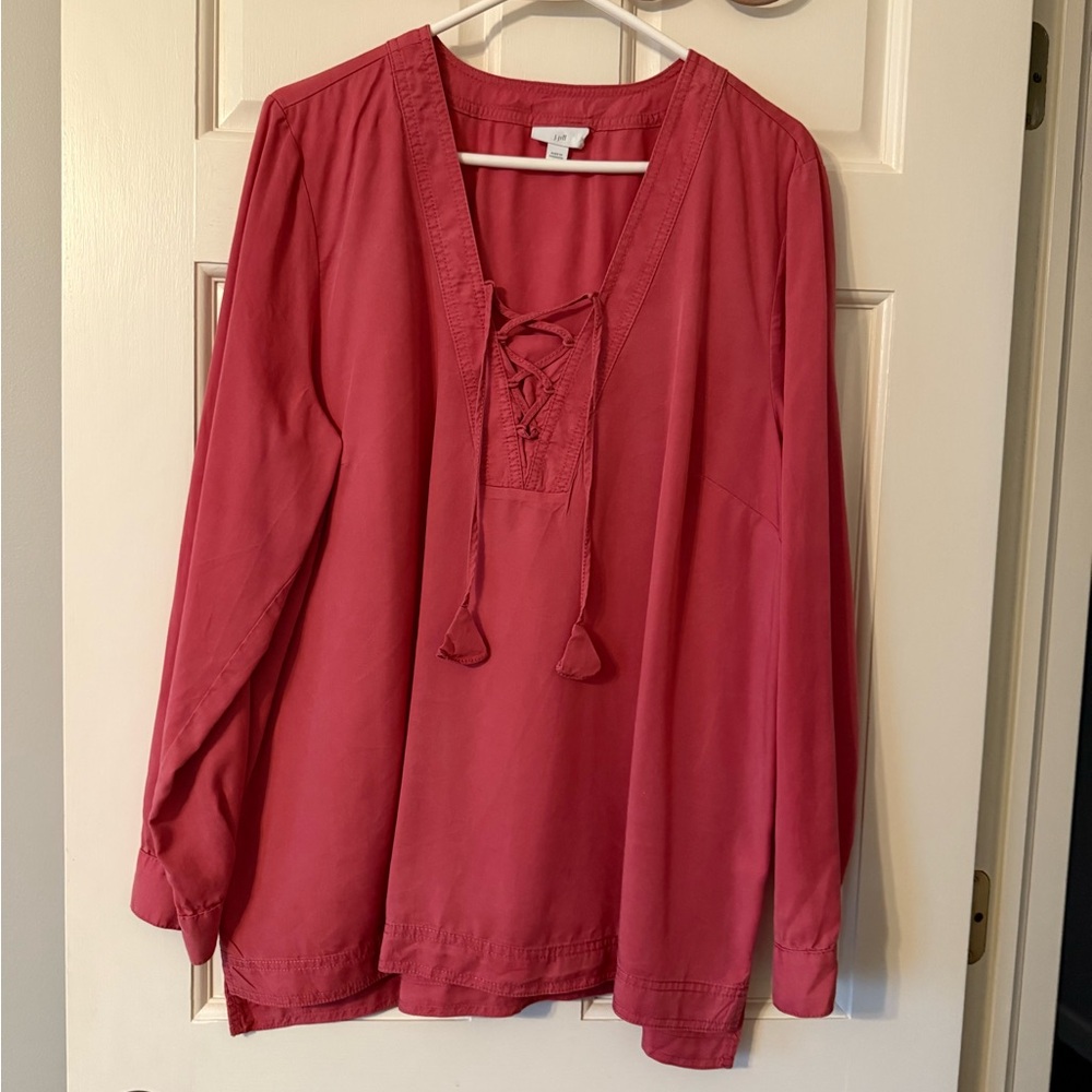 J. Jill Rose Lace-Up Blouse